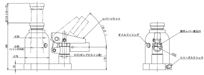 ED-60T低型液壓千斤頂結(jié)構(gòu)尺寸圖1