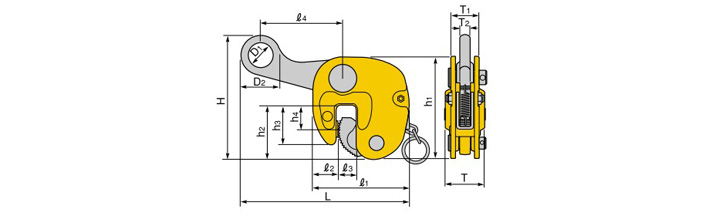 世霸H鋼吊夾具結構尺寸圖片