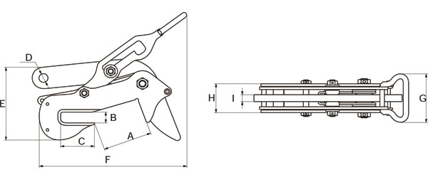 LCT型L型鋼專(zhuān)用夾鉗尺寸圖