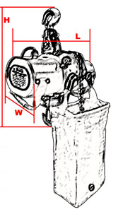 CH-2000舞臺環(huán)鏈電動(dòng)葫蘆結(jié)構(gòu)尺寸