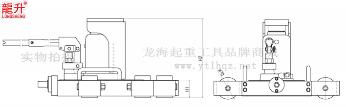 龍升帶滑動臺爪式千斤頂尺寸圖一