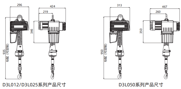 D3環(huán)鏈智能提升機(jī)尺寸圖